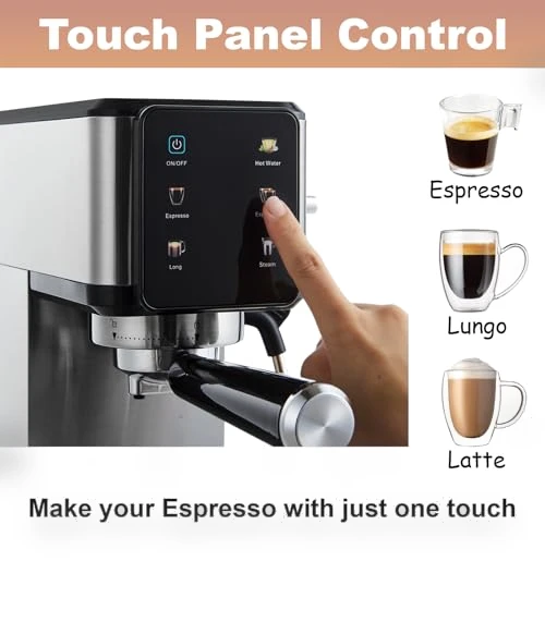 20Bar Espresso Machine with Dual Boiler & Milk Frother — Coffee & Espresso Combos, Tesslux