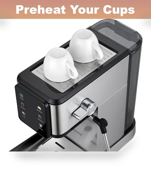 20Bar Espresso Machine with Dual Boiler & Milk Frother — Coffee & Espresso Combos, Tesslux