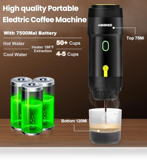 Portable Electric Espresso Machine for Camping and Travel — Coffee & Espresso Combos, AIBOKEE