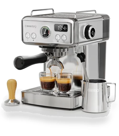 Programmable Espresso Machine with Adjustable Temperature and Cup Volume — Coffee & Espresso Combos, HIBREW