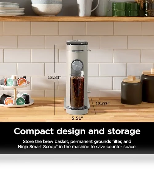 Single-Serve Coffee Maker, K-Cup Pod Compatible, Brews Grounds, Compact Design — Single-Cup Coffee Makers, Ninja
