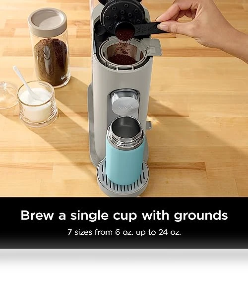 Single-Serve Coffee Maker, K-Cup Pod Compatible, Brews Grounds, Compact Design — Single-Cup Coffee Makers, Ninja