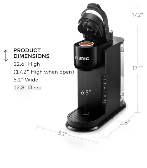 Single Serve K-Cup Pod Coffee Maker, 3 Brew Sizes, Strong Button Feature, 42oz Removable Reservoir — Single-Cup Coffee Makers, Keurig