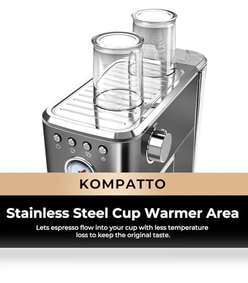 Slim Espresso Machine with Milk Frother Steam Wand, 20 Bar Professional Italian Pump — Coffee & Espresso Combos, CHULUX