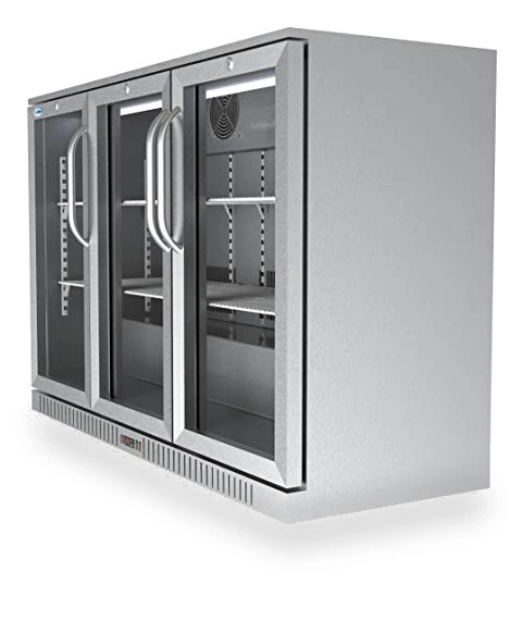 Triple Door Refrigerator, Stainless Steel, 11.3 Cubic Feet — Drink Coolers, KoolMore