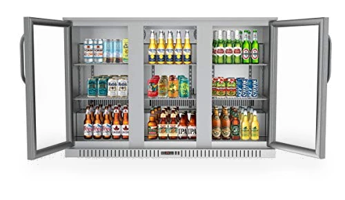 Triple Door Refrigerator, Stainless Steel, 11.3 Cubic Feet — Drink Coolers, KoolMore