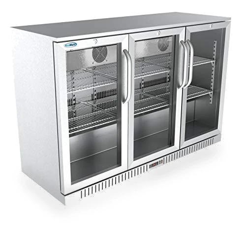 Triple Door Refrigerator, Stainless Steel, 11.3 Cubic Feet — Drink Coolers, KoolMore