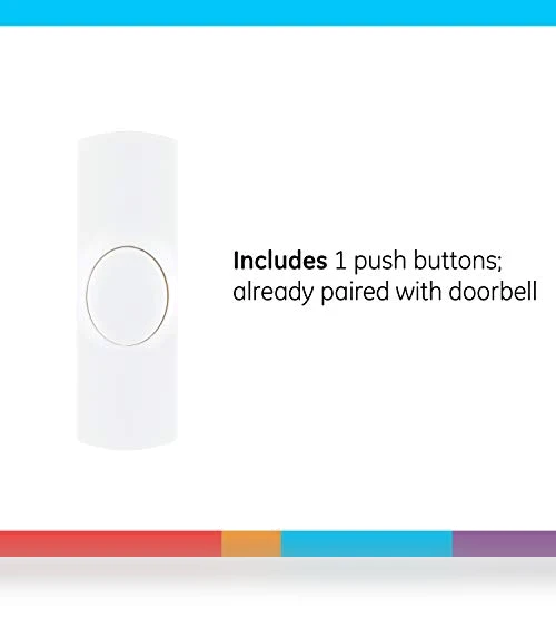 Wireless Doorbell Kit with Plug-In Receiver, 2 Melodies, 150 Ft Range — Push Buttons, GE