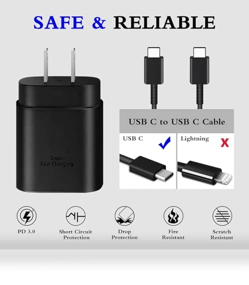 25W Type C Super Fast Charger with 6ft USB C Cable - 2 Pack — Charging Solutions, GUUSMART