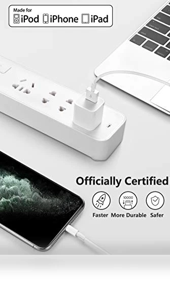 4Pack Apple MFi Certified Lightning to USB Charging Cable — Lightning, MAILESI