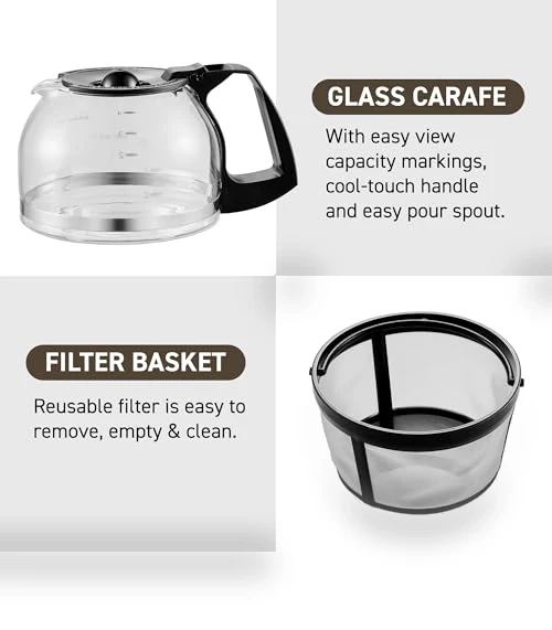 Automatic 5-Cup Brew & Drip Coffee Maker with Reusable Filter — Coffee Makers, Elite Gourmet