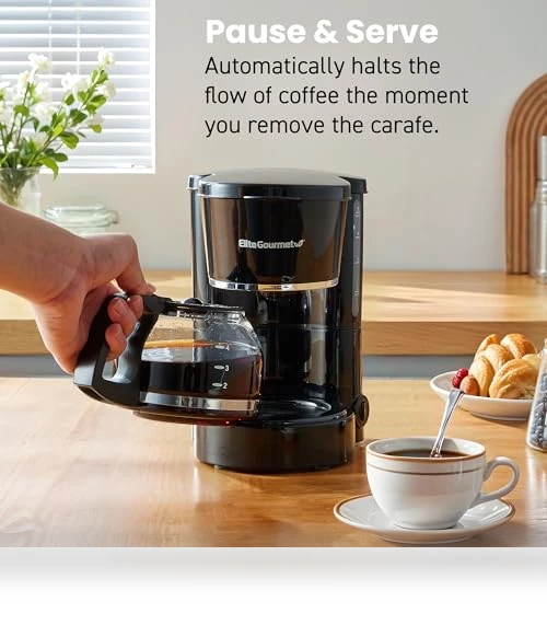 Automatic 5-Cup Brew & Drip Coffee Maker with Reusable Filter — Coffee Makers, Elite Gourmet