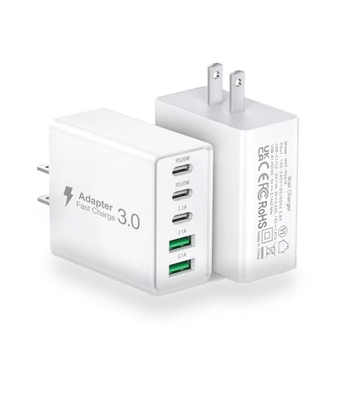 50W 5-Port USB C Wall Charger Brick with Fast Charging — Charging Solutions, Qwinjwin