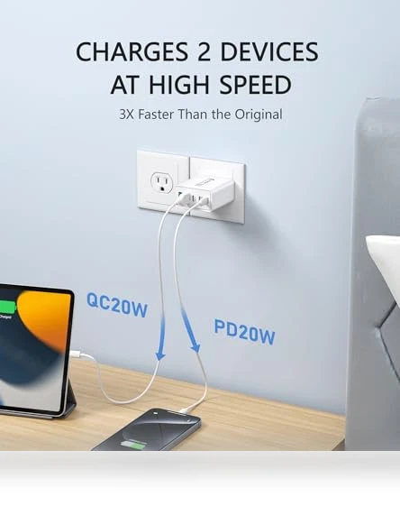 50W 5-Port USB C Wall Charger Brick with Fast Charging — Charging Solutions, Qwinjwin