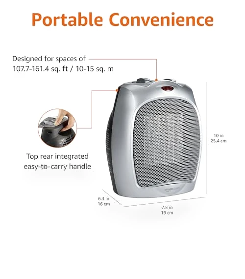 Ceramic Space Heater, Portable Heater for Indoor Use — Portable Heating Solutions, Amazon Basics