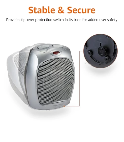 Ceramic Space Heater, Portable Heater for Indoor Use — Portable Heating Solutions, Amazon Basics