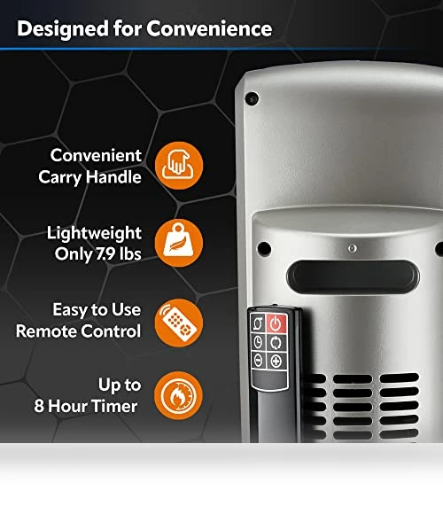 Digital Ceramic Tower Heater for Large Rooms with Remote Control — Home Climate Control, Lasko