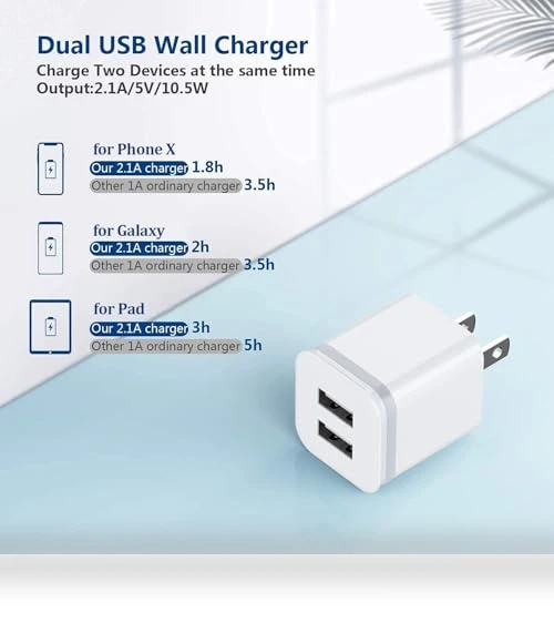 Dual Port USB Wall Charger 3-Pack — Charging Solutions, LUOATIP