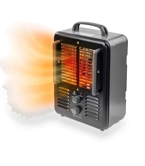 Electric Portable Space Heater with Adjustable Thermostat — Portable Heating Solutions, Comfort Zone