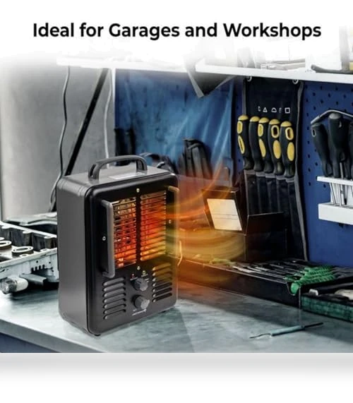 Electric Portable Space Heater with Adjustable Thermostat — Portable Heating Solutions, Comfort Zone