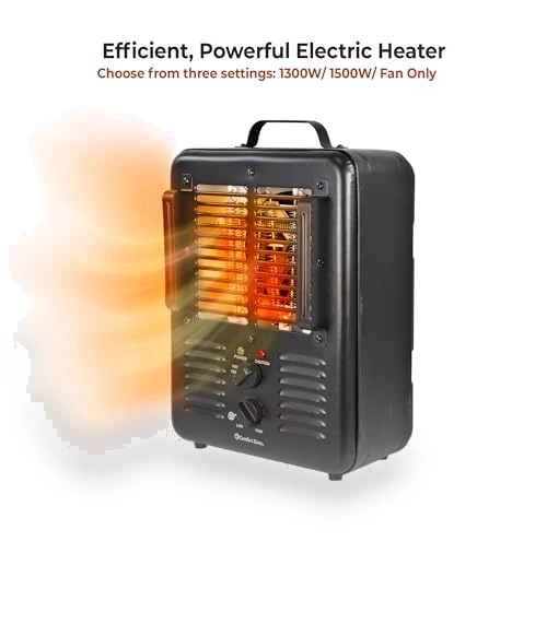 Portable Electric Space Heater with Adjustable Thermostat, 1500W — Portable Heating Solutions, Comfort Zone