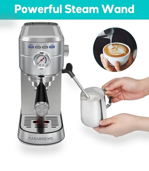 20 Bar Espresso Machine with Milk Frother, Compact Coffee Maker for Home — Coffee & Espresso Combos, CASABREWS