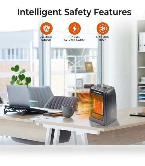Personal Energy Save Ceramic Heater - 1500W Portable with Adjustable Thermostat — Portable Heating Solutions, Comfort Zone
