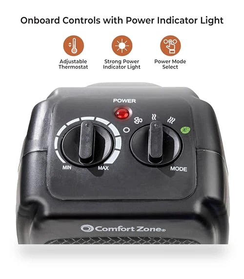 Personal Energy Save Ceramic Heater - 1500W Portable with Adjustable Thermostat — Portable Heating Solutions, Comfort Zone