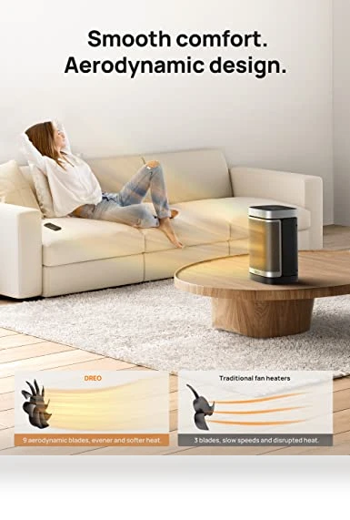 Portable Electric Space Heater with Remote, 1500W PTC Ceramic Heater — Portable Heating Solutions, Dreo