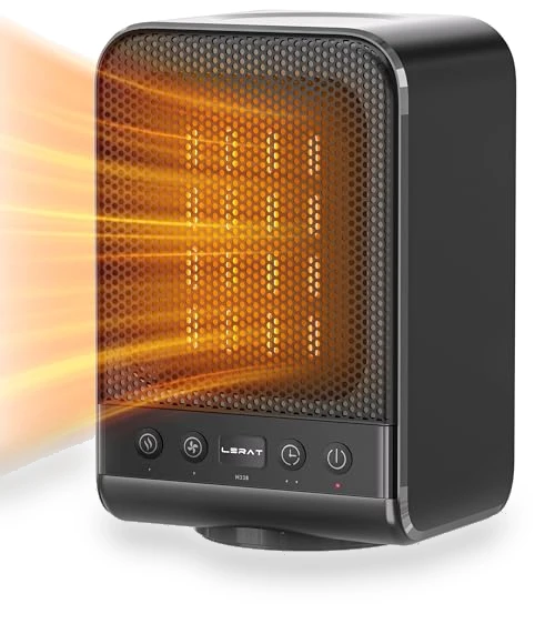 Portable Electric Space Heater with Thermostat, 1500W PTC Fast Heating — Portable Heating Solutions, Lerat