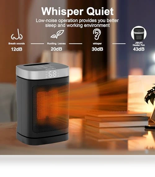Portable Space Heater with 70° Rotation - 1500W PTC Electric Heater — Portable Heating Solutions, JIBUFI