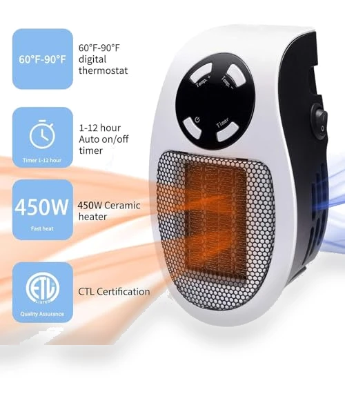 Portable Electric Space Heater with Adjustable Thermostat — Portable Heating Solutions, Brightown