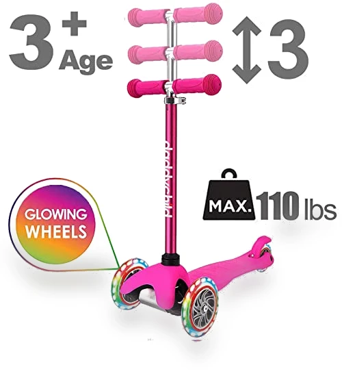 3 Wheel Kick Scooter for Kids with Light Up Wheels — Balance Bikes, DADDYCHILD