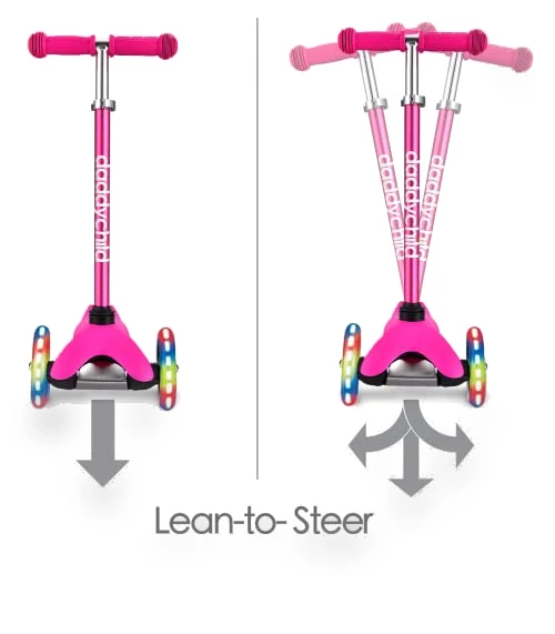 3 Wheel Kick Scooter for Kids with Light Up Wheels — Balance Bikes, DADDYCHILD