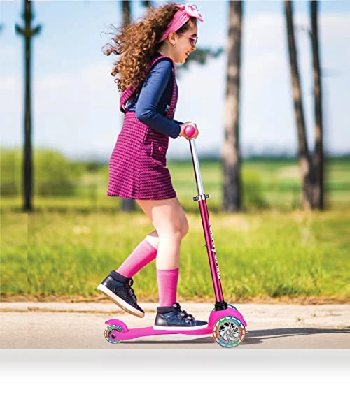 3 Wheel Kick Scooter for Kids with Light Up Wheels — Balance Bikes, DADDYCHILD