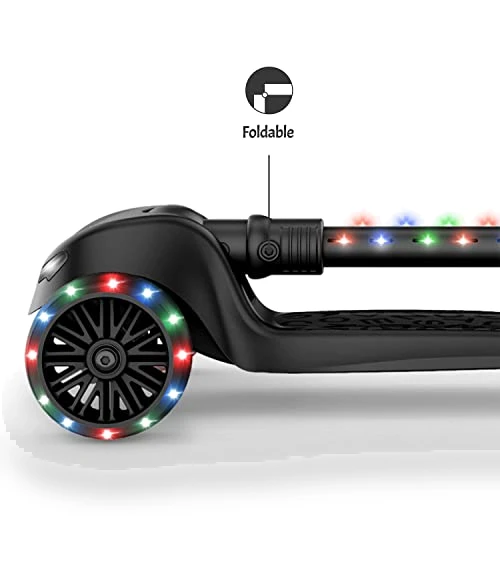 3-Wheel Light-Up Kick Scooter for Kids, Adjustable Handlebar, Foldable — Push Scooters, Jetson