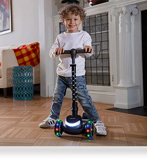 3-Wheel Light-Up Kick Scooter for Kids, Adjustable Handlebar, Foldable — Push Scooters, Jetson