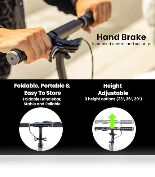 Big Wheel Kick Scooter for Kids, Teens, and Adults - Foldable, Adjustable Height with Hand Brake — Push Scooters, AERO MOBILITY