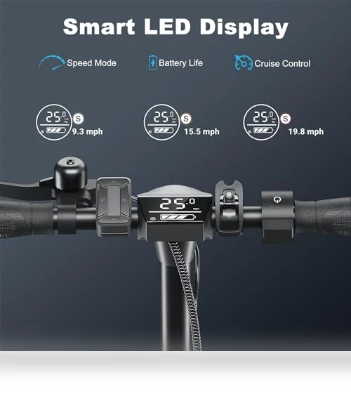 Electric Scooter, 500W/350W Motor, 25 Miles Range, 20 Mph Speed, Solid Tires, App Control — Electric Self-Balancing Scooters, Caroma