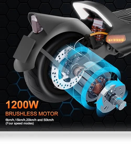 1200W Electric Scooter for Adults with 50 Miles Range & 31 mph Speed — Electric Self-Balancing Scooters, CUNFON