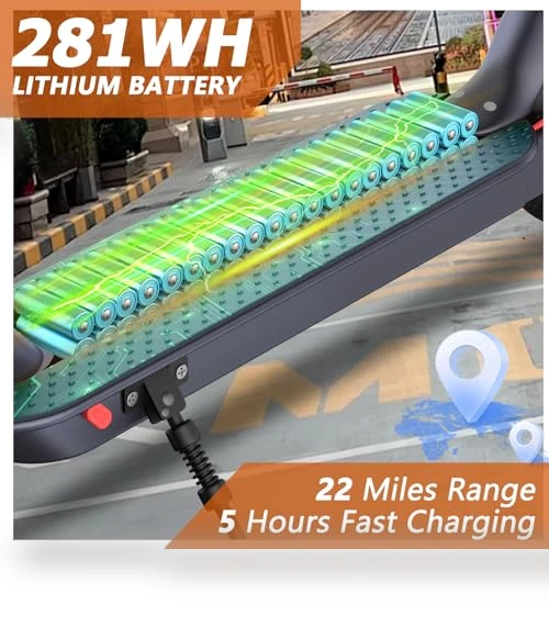 Electric Scooter for Adults with 350W Motor, 281Wh Battery, 8.5" Tires, Up to 22 Miles Range — Electric Vehicles, Qlaway