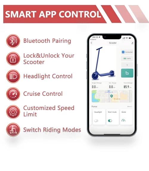 Electric Scooter for Adults with Dual Suspension and APP Control — Electric Vehicles, V1