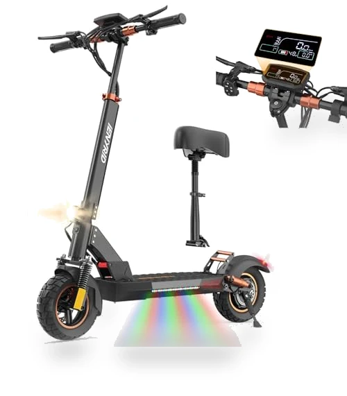 Electric Scooter with Seat 10" Off Road Pneumatic Tires Long Range Motorized e-Scooter — Electric Vehicles, IENYRID