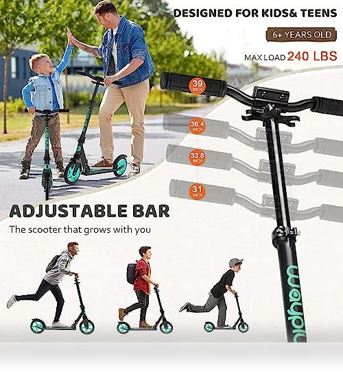 Foldable Kick Scooter with 8IN Wheels for Kids, Teens & Adults — Push Scooters, WAYPLUS