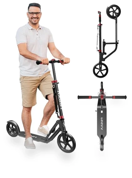 Folding Adjustable Adult Scooter with Big Wheels — Push Scooters, LEEYV