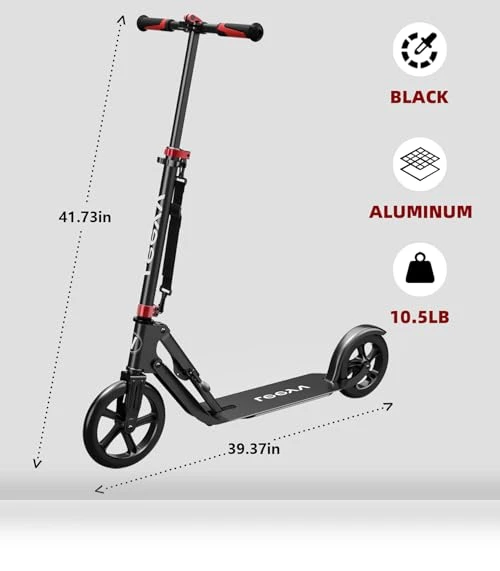 Folding Adjustable Adult Scooter with Big Wheels — Push Scooters, LEEYV