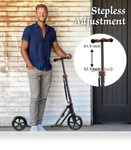 Folding Adjustable Adult Scooter with Big Wheels — Push Scooters, LEEYV
