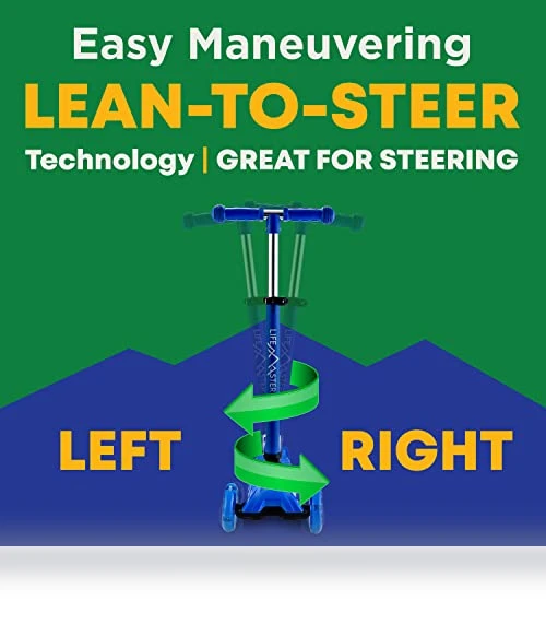 3 Wheel Kick Scooter for Kids with LED Lights and Adjustable Handlebar — Balance Bikes, Lifemaster