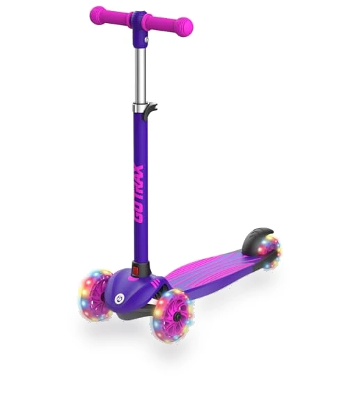 Kids Kick Scooter with LED Lighted Wheels and Adjustable Handlebars — Balance Bikes, Gotrax