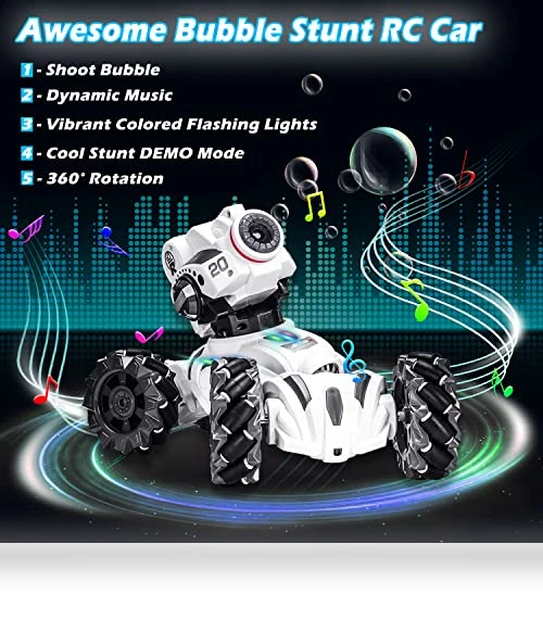 4 Head RC Tank Car with Nerf Bullets, Bubble, Spray, LED Light, Music — Toy Vehicles, VWAHNANA